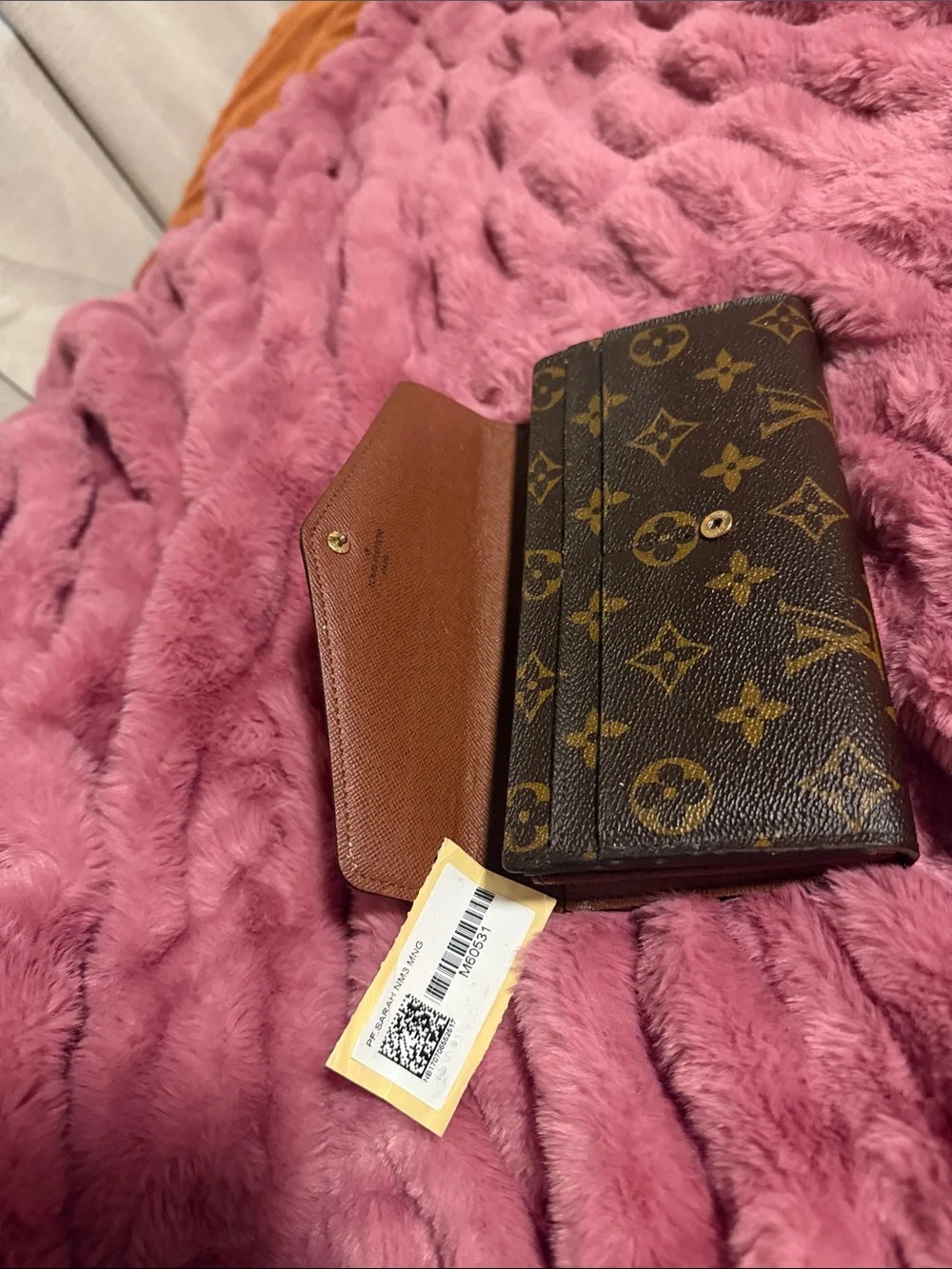 Louis Vuitton Brown Monogram Canvas Wallet with Gold Accents